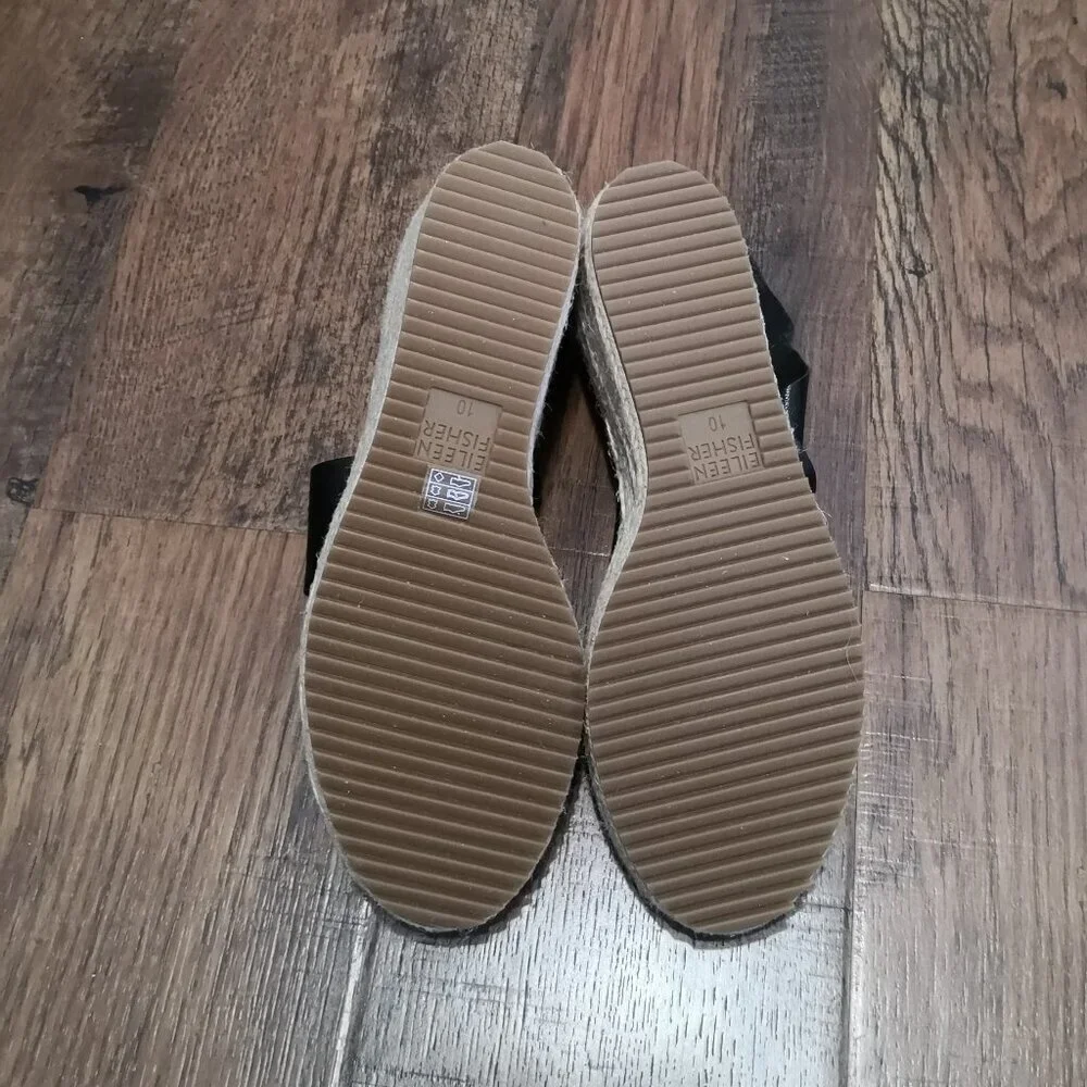 Brand New Eileen Fisher Willow Tumbled Leather Wedge‎ Espadrille Size 10